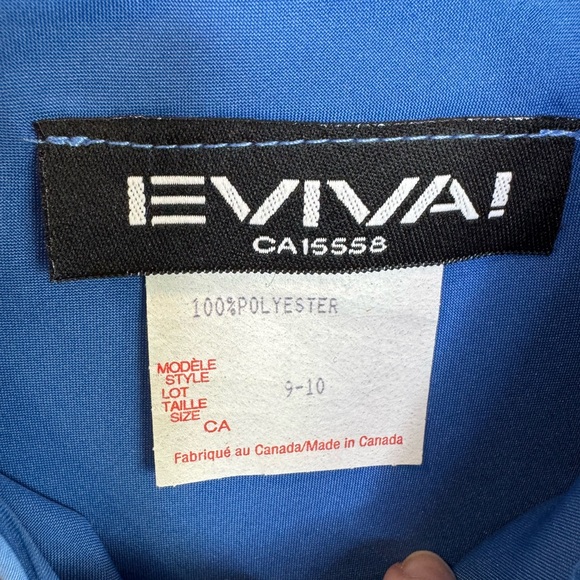 Vintage Y2K Blue Polka Dot asymmetric spaghetti strap Dress size 10 - Picture 5 of 8